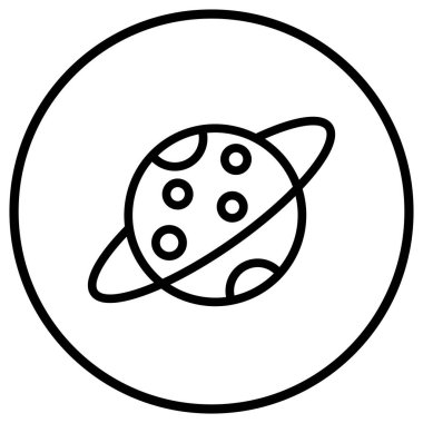 Satürn Vektör Simgesi Tasarım İllüstrasyonu