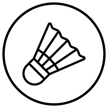 Shuttlecock Vektör Simgesi Tasarım İllüstrasyonu