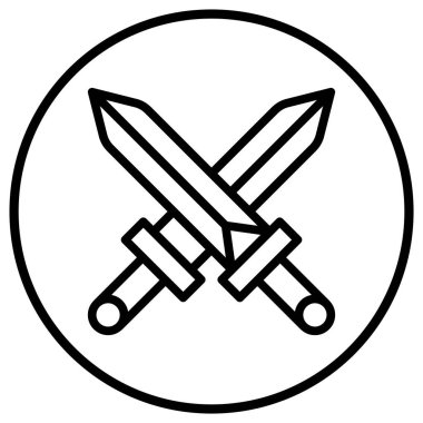 Kılıç Vektörü Simgesi Tasarım İllüstrasyonu