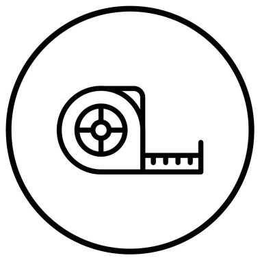 Teyp Vektör Simgesi Tasarım İllüstrasyonu Ölçümü