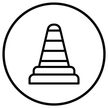 Trafik Konisi Vektör Simgesi Tasarım İllüstrasyonu