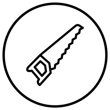 El Testere Vektör Simgesi Tasarım İllüstrasyonu