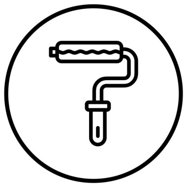 Boya Roller Vector Simgesi Tasarım İllüstrasyonu