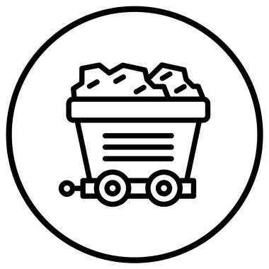 Madencilik arabası Vektör Simgesi Tasarım Çizimi