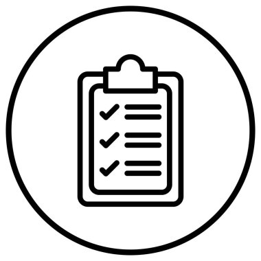 Denetim Listesi Vektör Simgesi Tasarım İllüstrasyonu