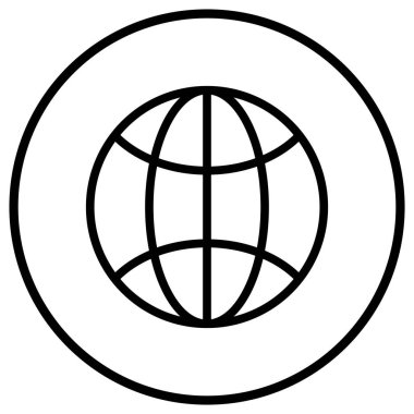 Dünya Çapında Vektör Simgesi Tasarım İllüstrasyonu