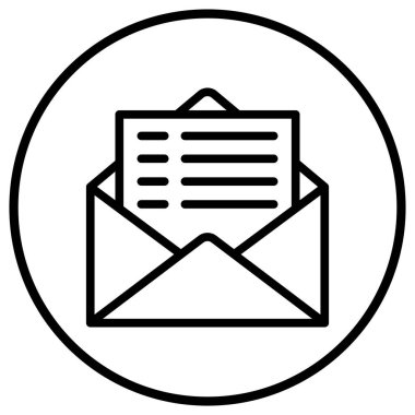 E- posta Vektörü Simgesi Tasarım İllüstrasyonu