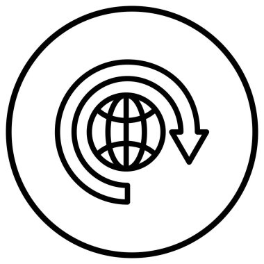 Dünya çapında Vektör Simgesi Tasarım İllüstrasyonu