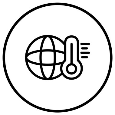 Küresel Sıcaklık Vektörü Simge Tasarımı Çizimi