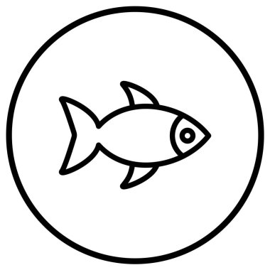 Balık Vektörü Simgesi Tasarım İllüstrasyonu