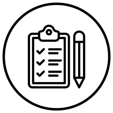 Denetim Listesi Vektör Simgesi Tasarım İllüstrasyonu