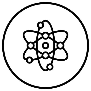 Atom Vektörü Simgesi Tasarım İllüstrasyonu