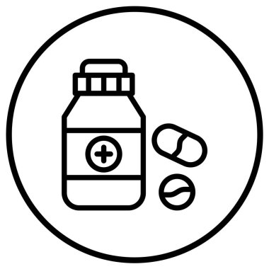 İlaç Vektörü Simgesi Tasarım İllüstrasyonu