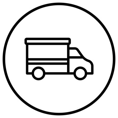 Teslimat Kamyonu Vektör Simgesi Tasarımı İllüstrasyonu