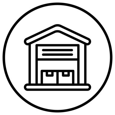 Depo Vektörü Simgesi Tasarım İllüstrasyonu