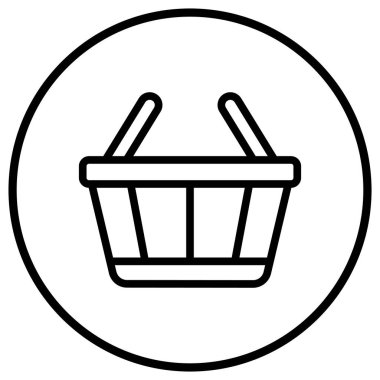 Sepet Vektörü Simgesi Tasarım İllüstrasyonu