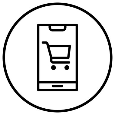 Çevrimiçi alışveriş vektörü Simge Tasarım İllüstrasyonu