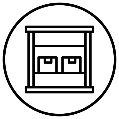 Shelf Vektör Simgesi Tasarım İllüstrasyonu