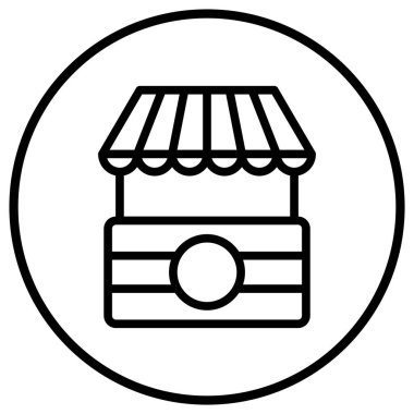 Gıda Standı Vektör Simgesi Tasarım Çizimi