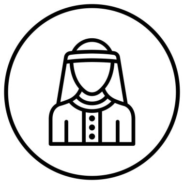 Arap Adam Vektör Simgesi Tasarım İllüstrasyonu