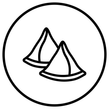 Samosa Vektör Simgesi Tasarım İllüstrasyonu