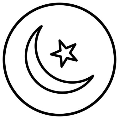 Hilal Ay Vektör Simgesi Tasarım İllüstrasyonu