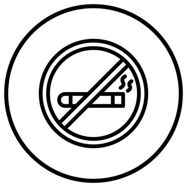 Sigara İçen Vektör Simgesi Tasarımı Çizimi Yok