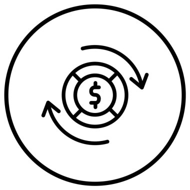 Para akışı Vektör Simgesi Tasarım İllüstrasyonu