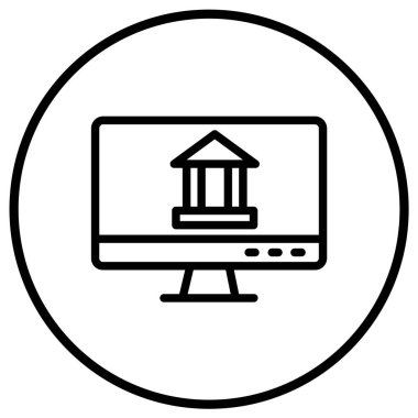 Çevrimiçi bankacılık Vektör Simgesi Tasarım İllüstrasyonu