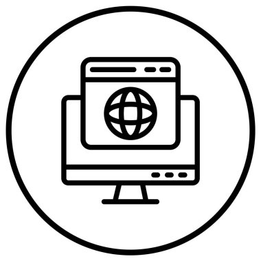 Web tarayıcı Vektör Simgesi Tasarım İllüstrasyonu