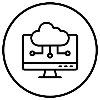 Bulut Hesaplama Vektörü Simgesi Tasarım İllüstrasyonu