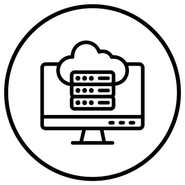 Bulut Veri Vektörü Simge Tasarımı İllüstrasyonu