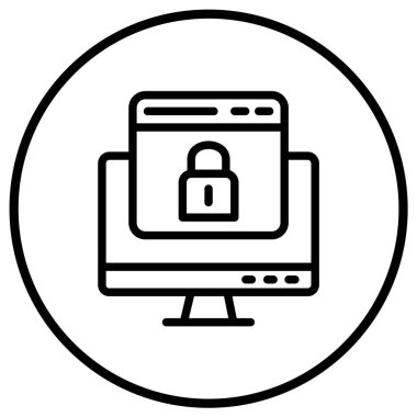 Web Güvenlik Vektörü Simgesi Tasarım İllüstrasyonu