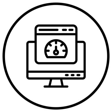 Hız Testi Vektör Simgesi Tasarım İllüstrasyonu