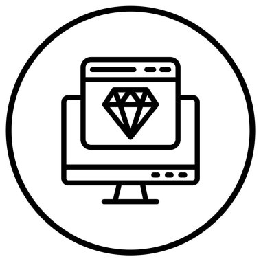 Elmas Vektörü Simgesi Tasarım İllüstrasyonu