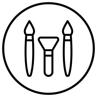 Makyaj fırçaları Vektör Simgesi Tasarım İllüstrasyonu