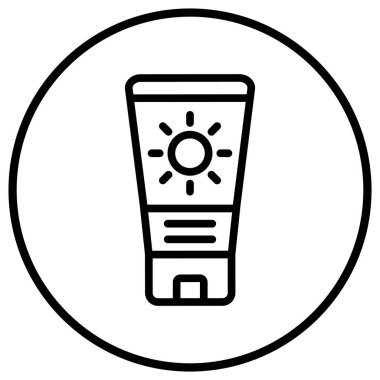 Güneş kremi Vektörü Simgesi Tasarımı Çizimi