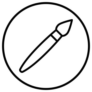 Fırça Vektörü Simgesi Tasarım İllüstrasyonu