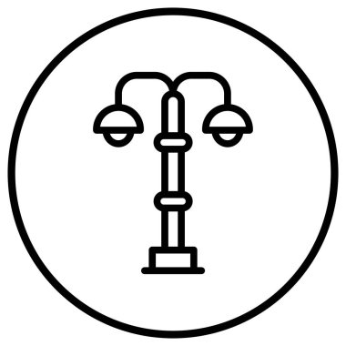 Sokak Işığı Vektör Simgesi Tasarımı Çizimi