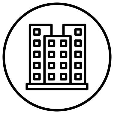 Skycraper Vektör Simgesi Tasarım İllüstrasyonu