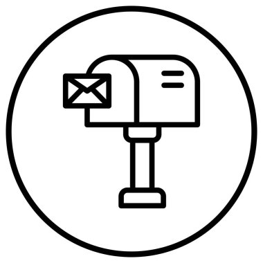 Posta Kutusu Vektör Simgesi Tasarım İllüstrasyonu