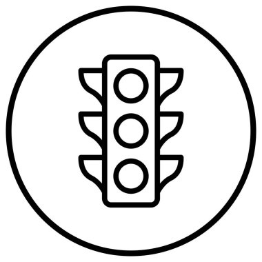 Trafik Işığı Vektör Simgesi Tasarım İllüstrasyonu