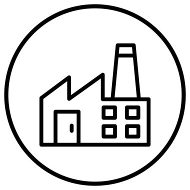 Fabrika Vektörü Simgesi Tasarım İllüstrasyonu