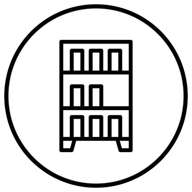 Kitap raf Vektörü Simgesi Tasarım İllüstrasyonu