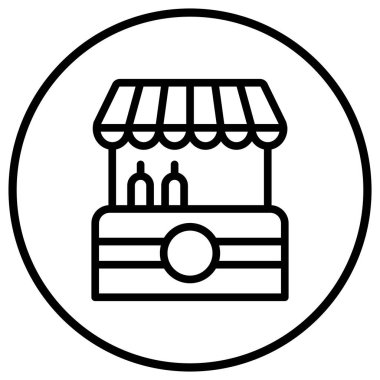 Yiyecek standı Vektör Simgesi Tasarım Çizimi