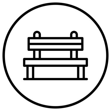 Bench Vektör Simgesi Tasarım İllüstrasyonu