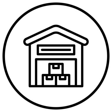 Depo Vektörü Simgesi Tasarım İllüstrasyonu