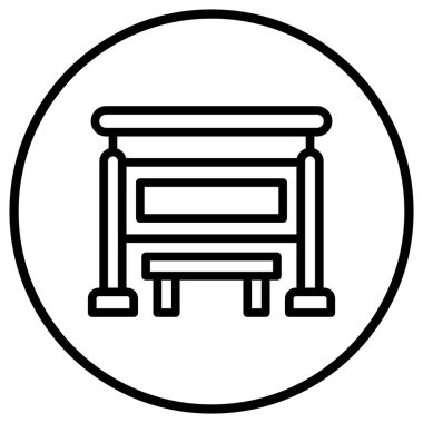 Otobüs Durağı Vektör Simgesi Tasarım İllüstrasyonu