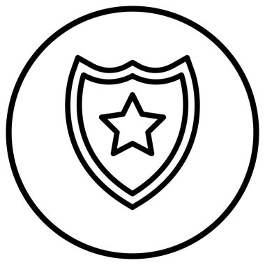 Polis rozeti Vektör Simgesi Tasarım İllüstrasyonu