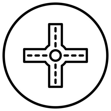 Crossroad Vektör Simgesi Tasarım İllüstrasyonu
